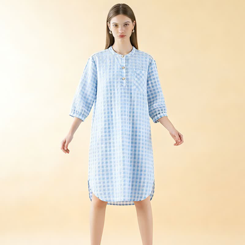 Classic Plaid Pure Cotton Nightgown - image 8