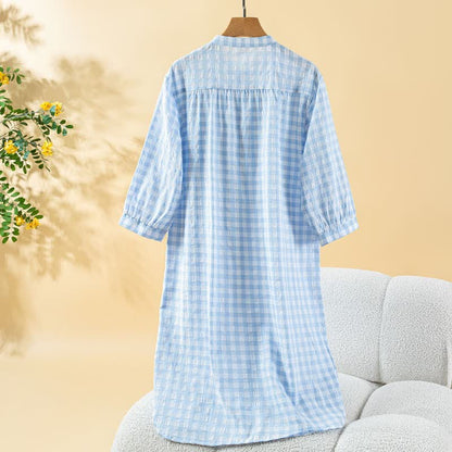 Classic Plaid Pure Cotton Nightgown - image 6