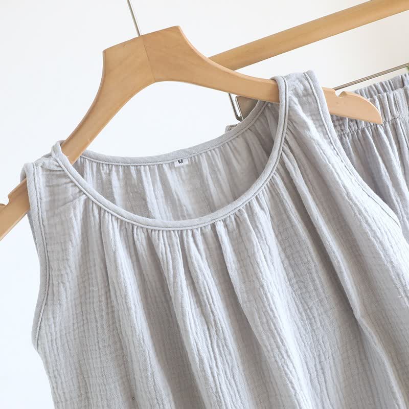 Cotton Double Gauze Tank Top & Shorts Set - image 4