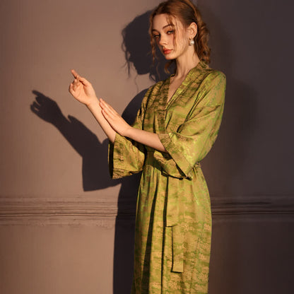 Subtle Vintage Pattern 3/4 Sleeve Robe - image 2