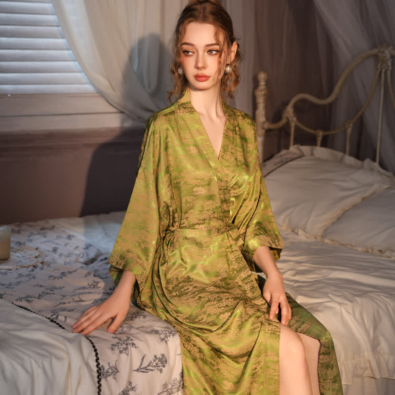 Subtle Vintage Pattern 3/4 Sleeve Robe - image 4