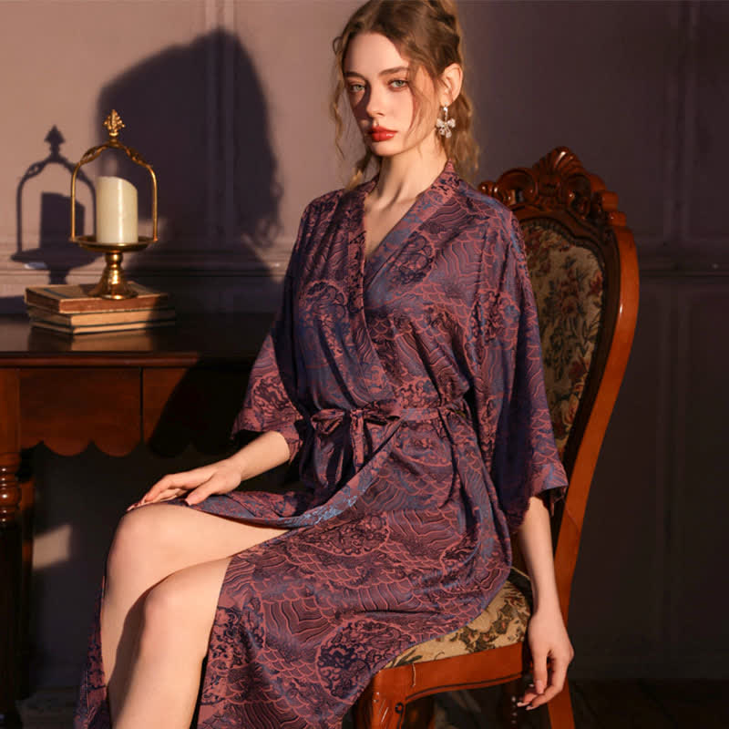 Abstract Pattern 3/4 Sleeve Robe - image 1