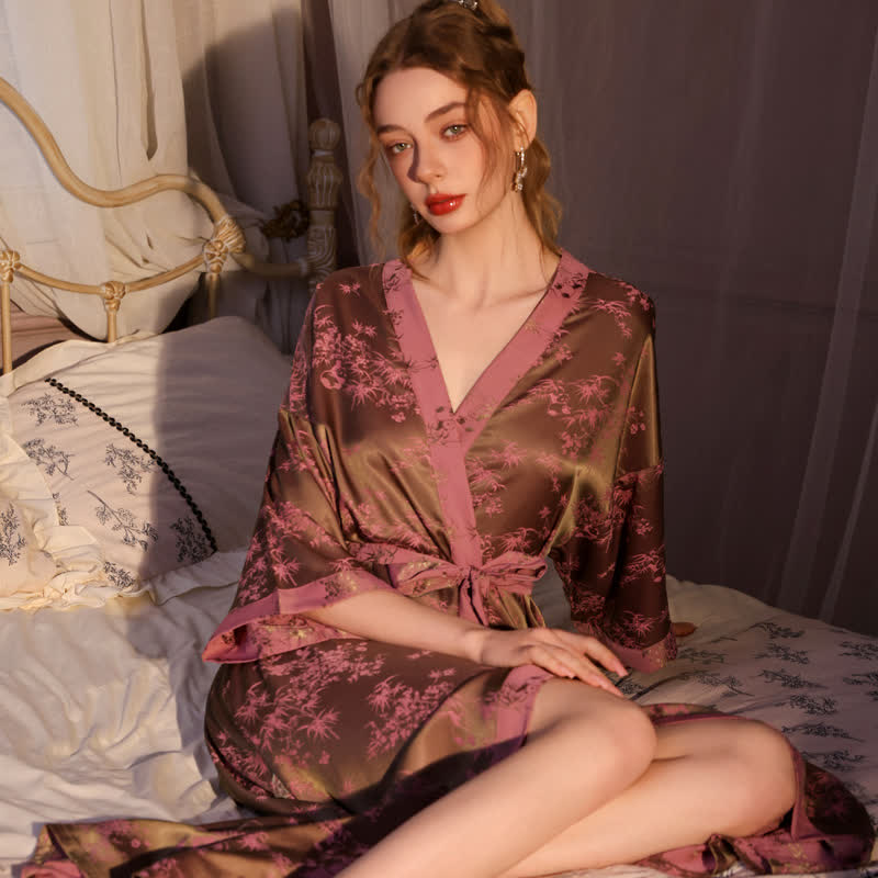 Botanical Branch 3/4 Sleeve Robe - image 4