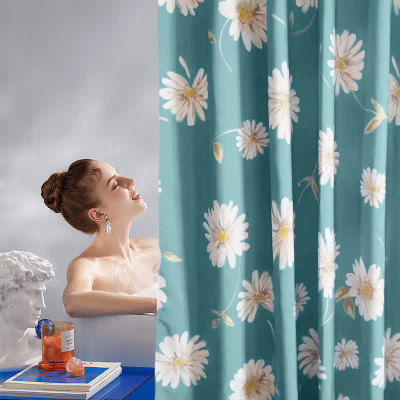Waterproof Decorative Floral Shower Curtain - A - 71"W x 79"L - image 0
