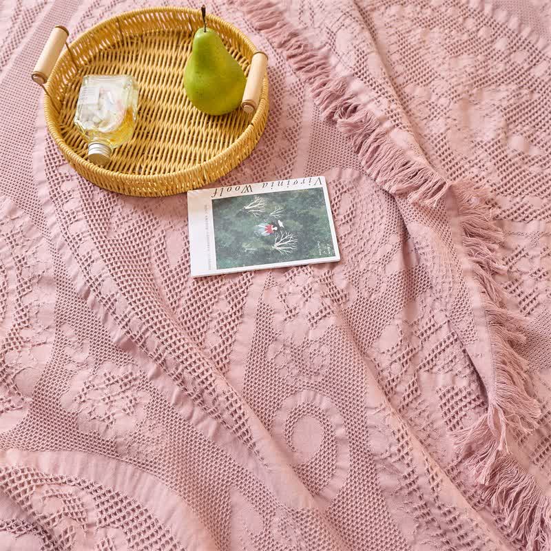 Chic Jacquard Waffle Weave Quilt Blanket - image 3
