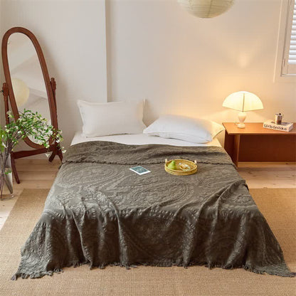 Chic Jacquard Waffle Weave Quilt Blanket - Brown - Queen - image 8