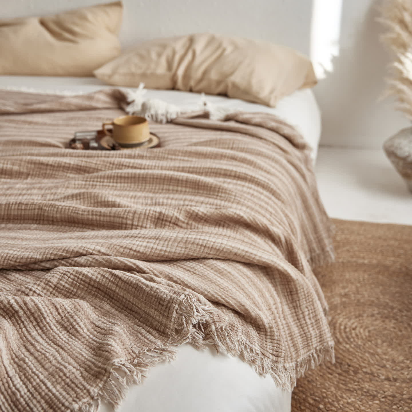 4-Layer Cotton Striped Muslin Throw - image 9