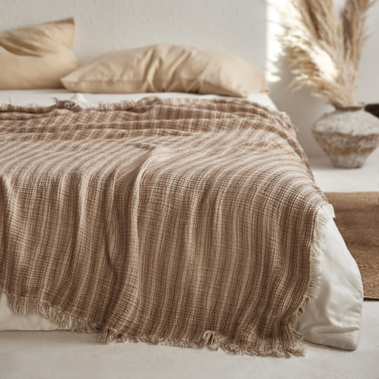 4-Layer Cotton Striped Muslin Throw - image 2