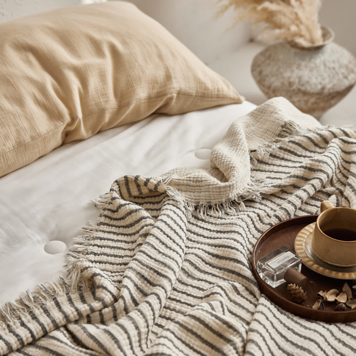 4-Layer Cotton Striped Muslin Throw - image 18