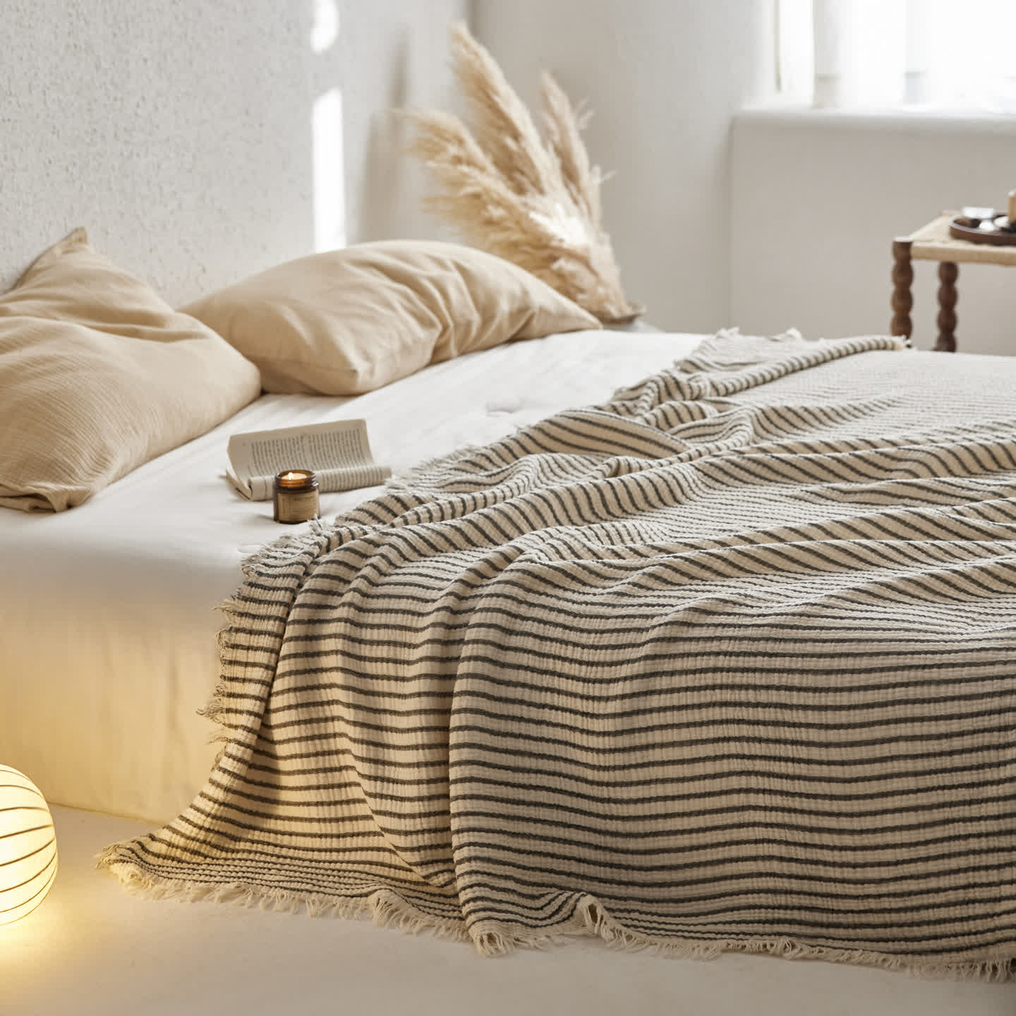 4-Layer Cotton Striped Muslin Throw - image 16