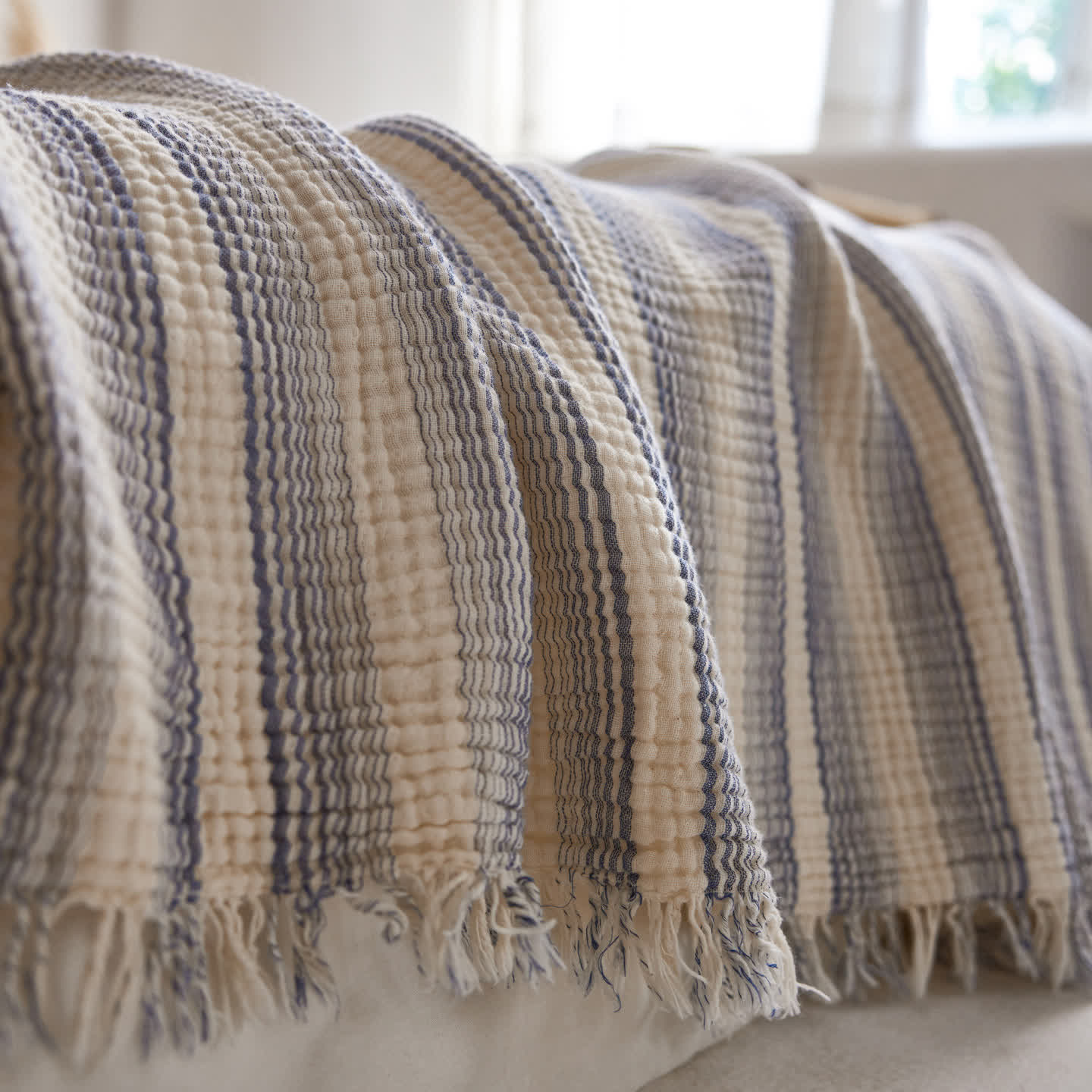 4-Layer Cotton Striped Muslin Throw - image 29