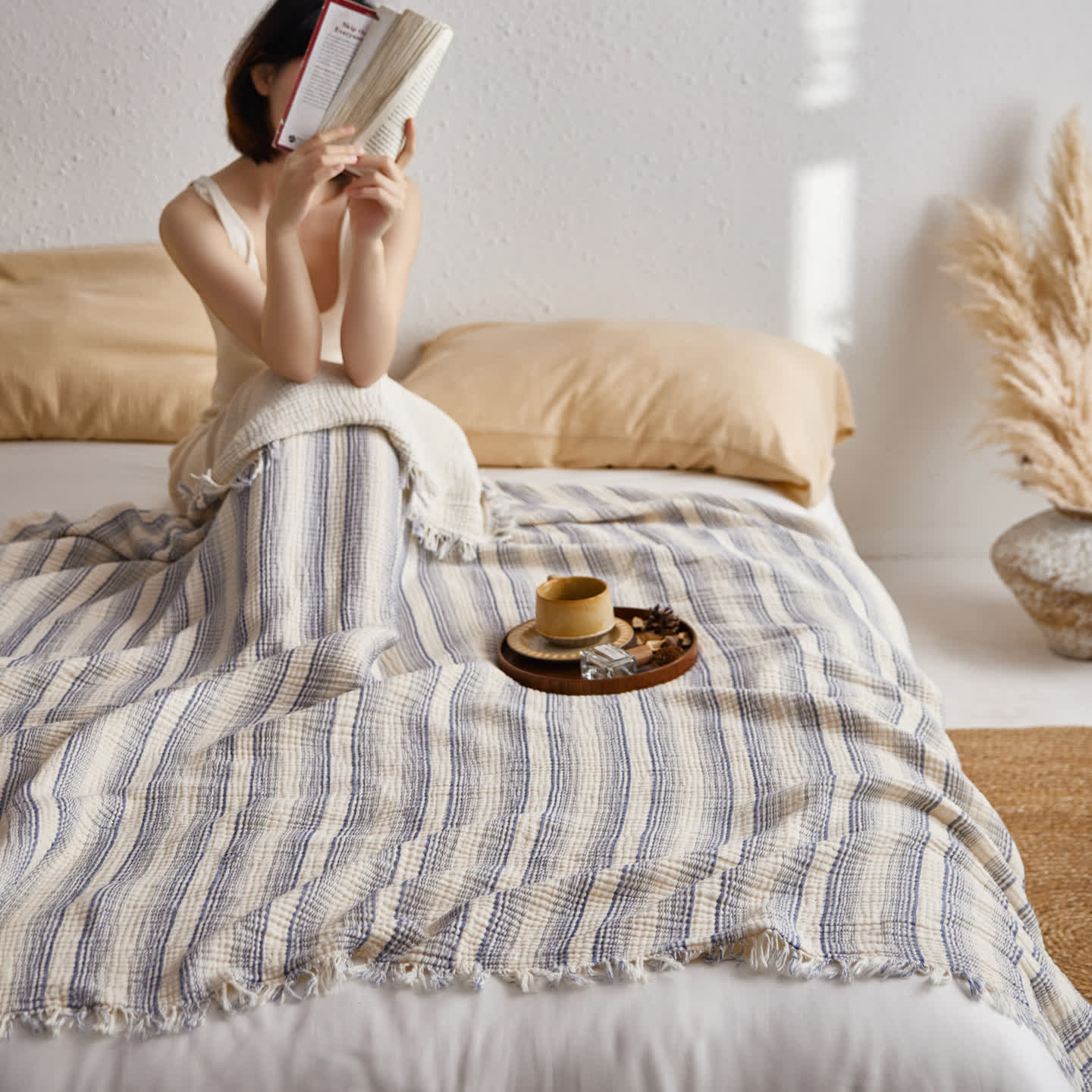 4-Layer Cotton Striped Muslin Throw - image 27