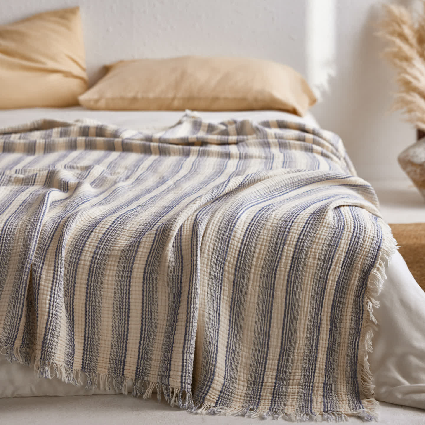 4-Layer Cotton Striped Muslin Throw - image 25