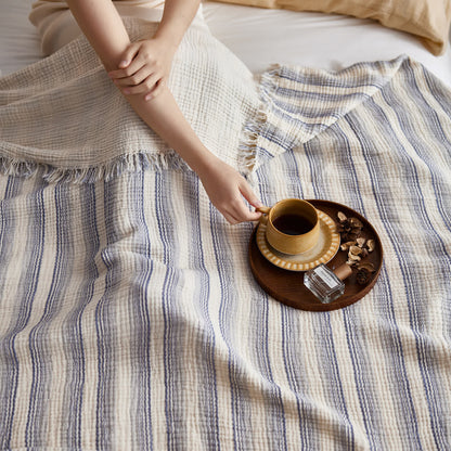 4-Layer Cotton Striped Muslin Throw - image 32