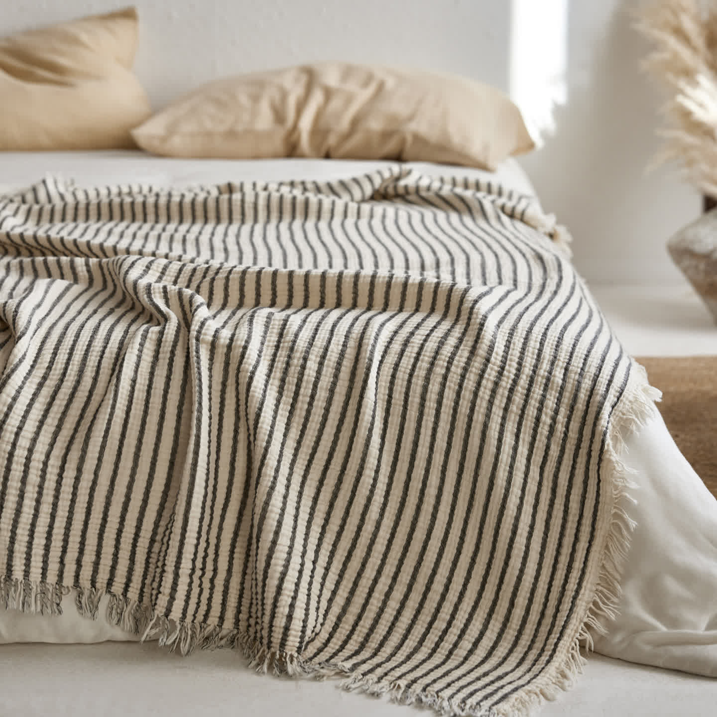 4-Layer Cotton Striped Muslin Throw - image 14