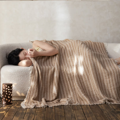 4-Layer Cotton Striped Muslin Throw - image 7
