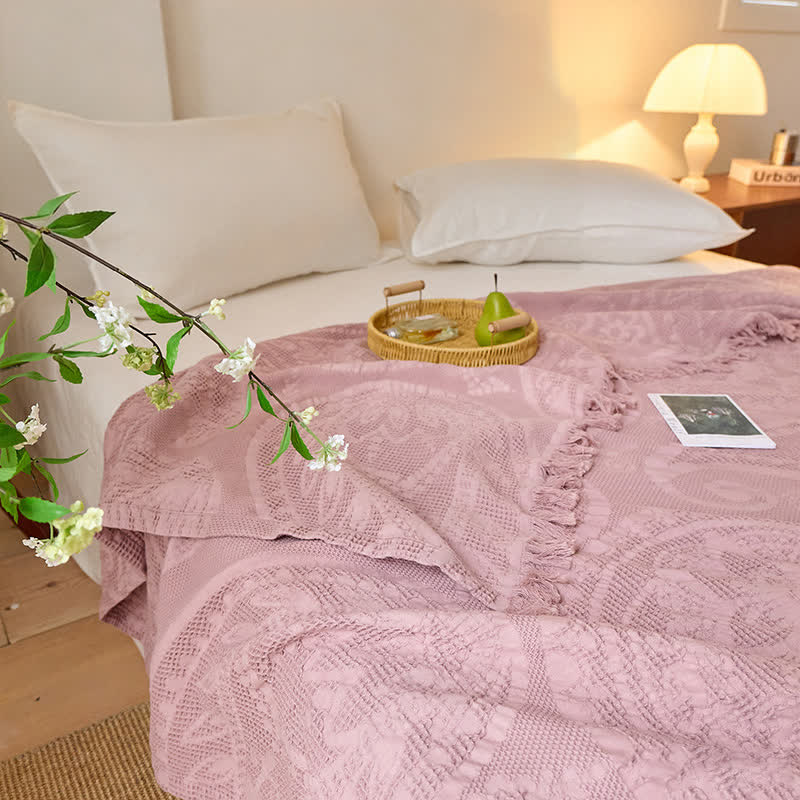 Chic Jacquard Waffle Weave Quilt Blanket - image 0