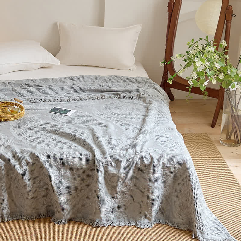 Chic Jacquard Waffle Weave Quilt Blanket - image 4