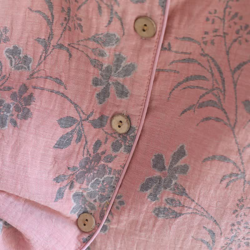 Branch & Floral Pure Cotton Pajama Set - image 9