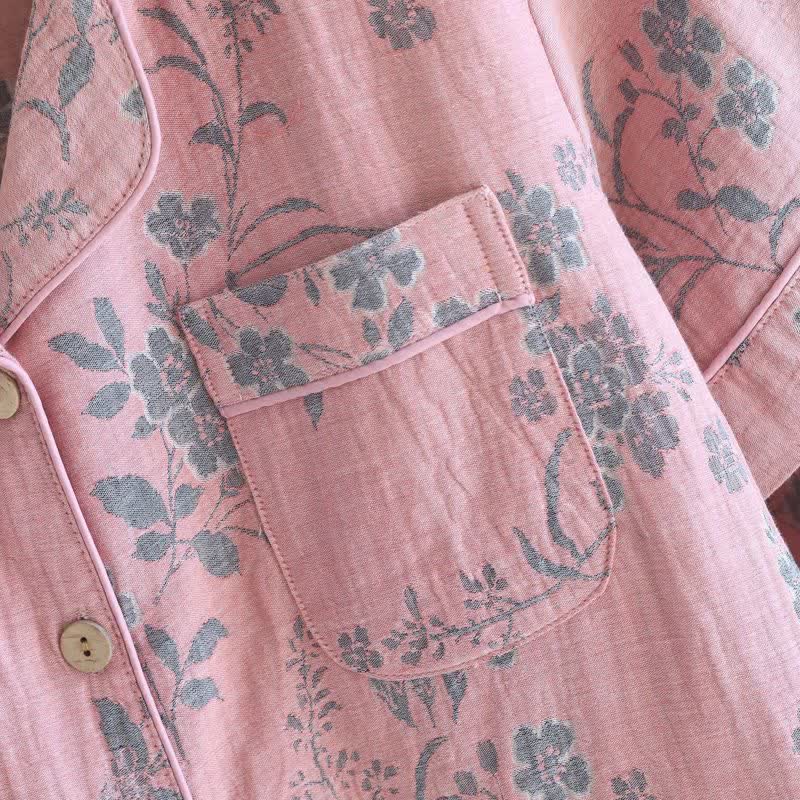 Branch & Floral Pure Cotton Pajama Set - image 7
