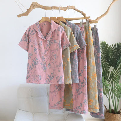Branch & Floral Pure Cotton Pajama Set - image 0