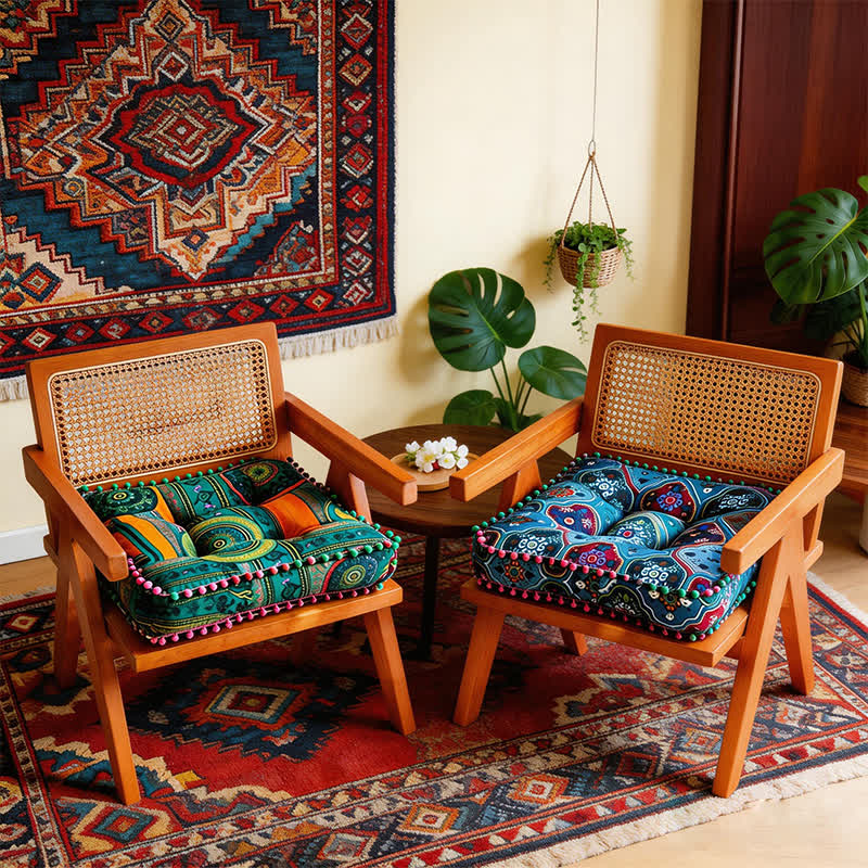 Bohemian Cotton Linen Ethnic Chair Pad - image 0