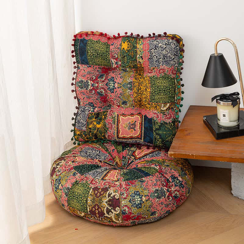Bohemian Patchwork Mandala Floor Pillow - image 1