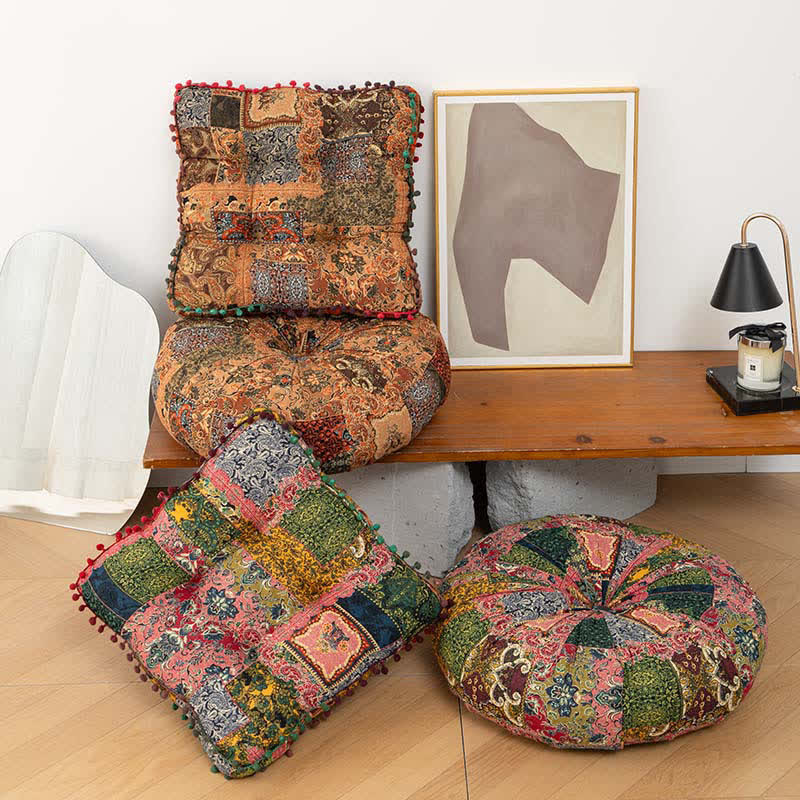 Bohemian Patchwork Mandala Floor Pillow - image 0
