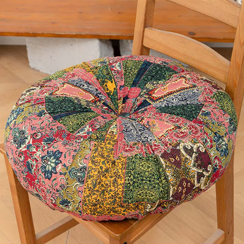 Bohemian Patchwork Mandala Floor Pillow - Pink - Round - 19" x 19" - image 4