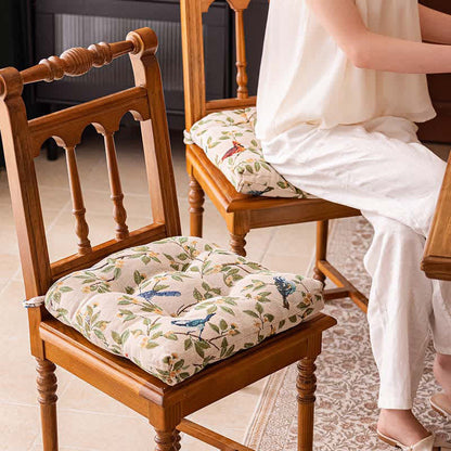 Vintage Botanical Bird Print Chair Pad - image 4