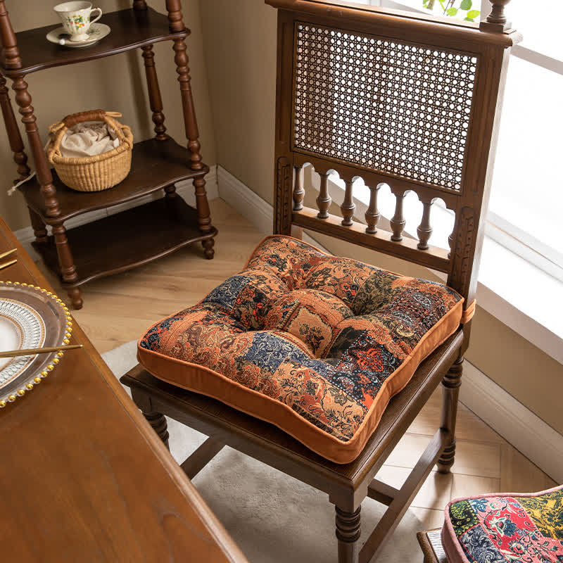 Bohemian Patchwork Chair Pad with Secure Ties - image 3