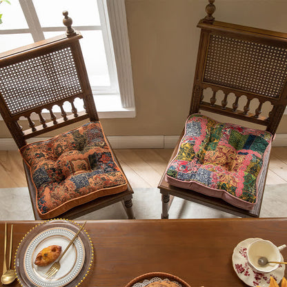Bohemian Patchwork Chair Pad with Secure Ties - image 2