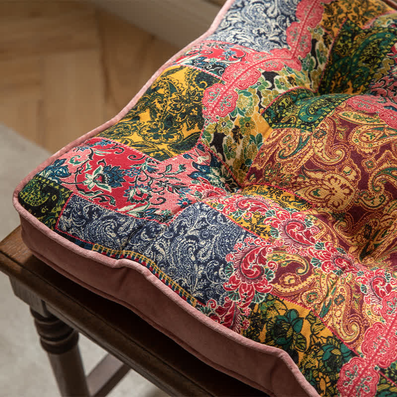 Bohemian Patchwork Chair Pad with Secure Ties - image 6