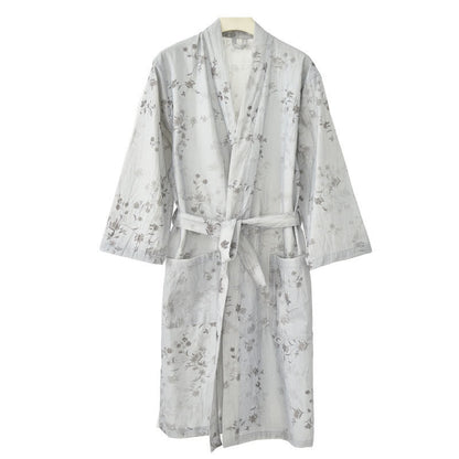 Elegant Floral Cotton Linen Kimono Robe - image 5