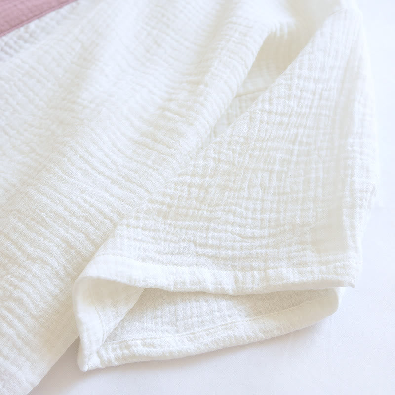 Japanese-Style Cotton Gauze Short Sleeve Pajama Set - image 11