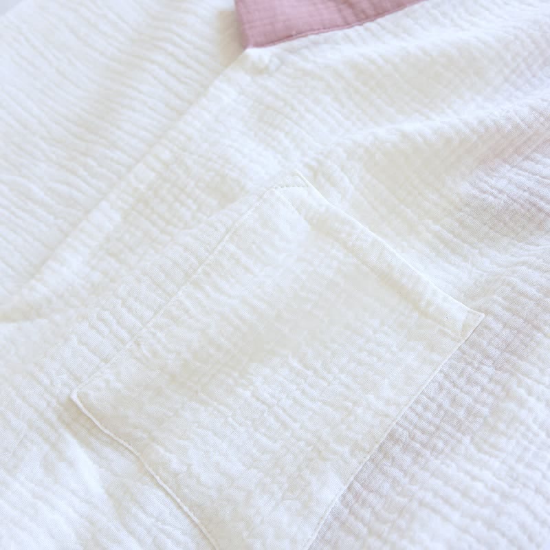 Japanese-Style Cotton Gauze Short Sleeve Pajama Set - image 12