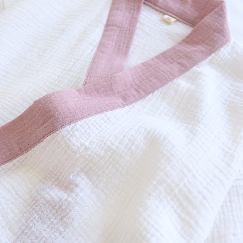 Japanese-Style Cotton Gauze Short Sleeve Pajama Set - image 8