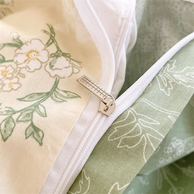Refresh Floral Leaf Pure Cotton Bedding Set(4PCS) - image 2