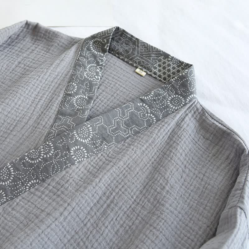 Ethnic Style Cotton Gauze Kimono Pajamas - image 4