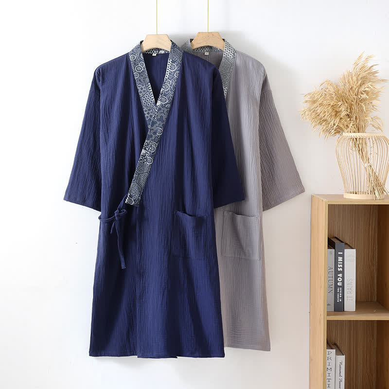 Ethnic Style Cotton Gauze Kimono Robe - image 0
