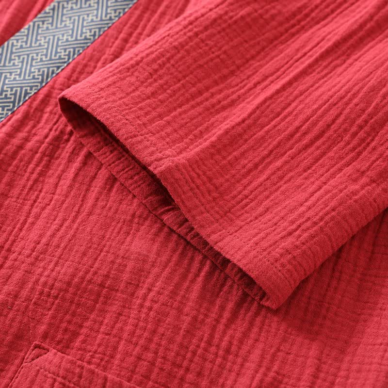 Classic Cotton Gauze Robe with Decorative Trim - image 7