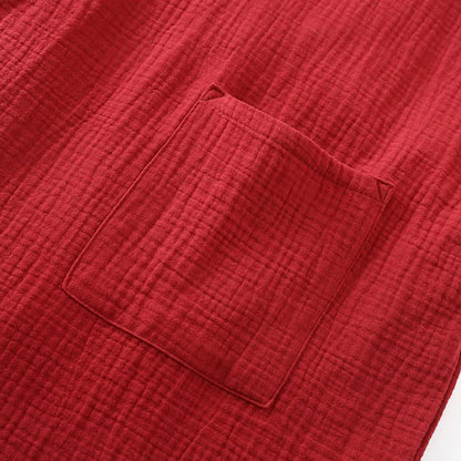 Classic Cotton Gauze Robe with Decorative Trim - image 8