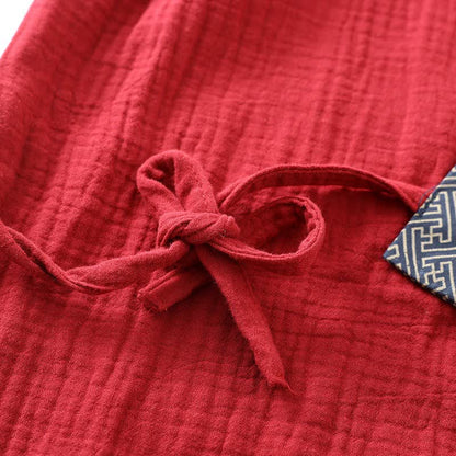 Classic Cotton Gauze Robe with Decorative Trim - image 6