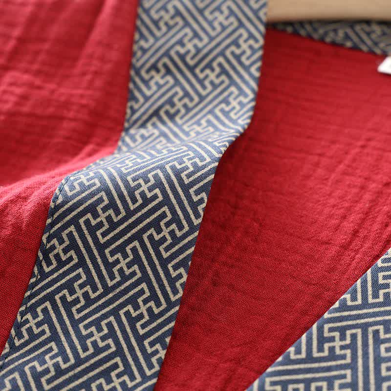 Classic Cotton Gauze Robe with Decorative Trim - image 5