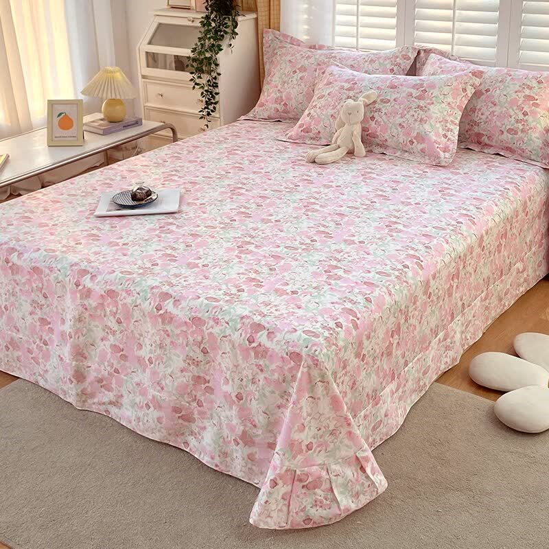 Pink Floral Pure Cotton Bedding Set(4PCS) - image 4
