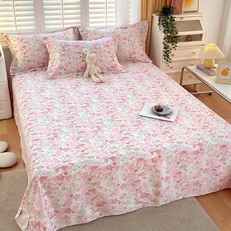 Pink Floral Pure Cotton Bedding Set(4PCS) - image 3