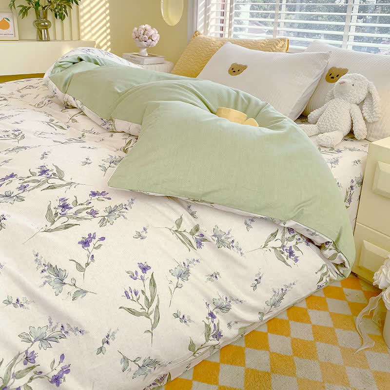 Rustic Floral Pure Cotton Bedding Set(4PCS) - Bedding Set(Fitted Sheet Style) - King - image 0