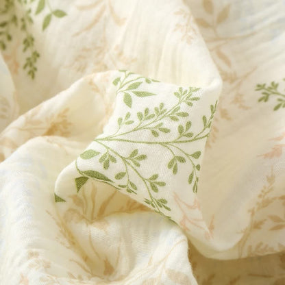 Botanical Leaf Cotton Gauze Pajama Set - image 3