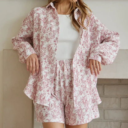 Abstract Art Style Cotton Pajama Set - image 6