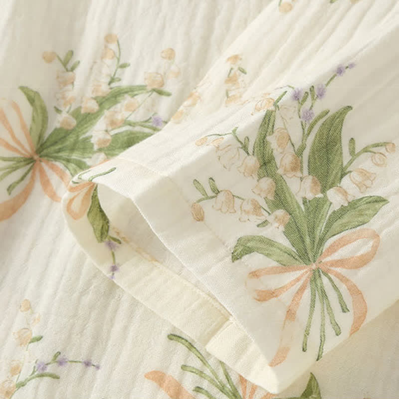 Floral Bouquet Cotton Gauze Pajama Set - image 8